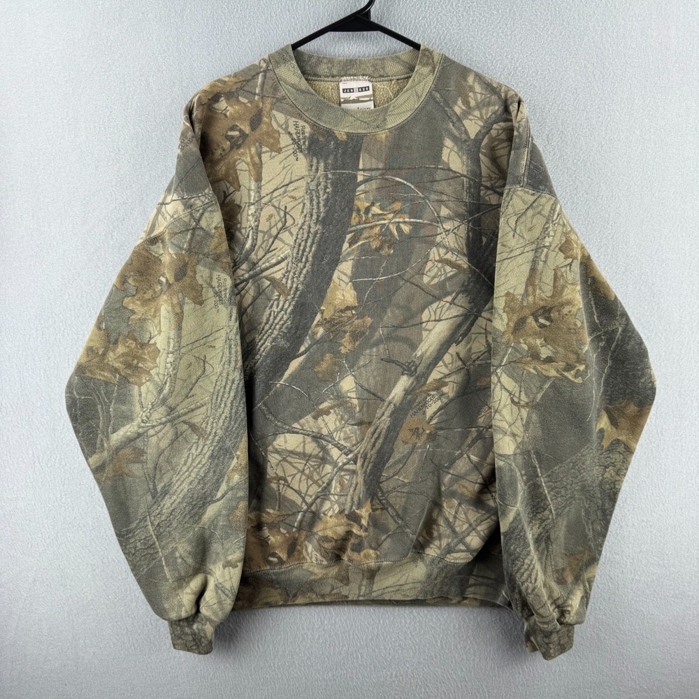 Vintage Jerzees Sweatshirt Mens XL Realtree Camo Crewneck Made in USA